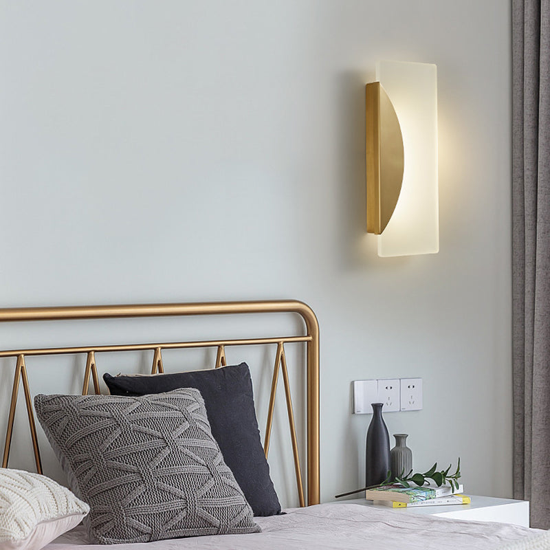 1-Light Rectangle Wall Lamp Modern Metal Sconce Light Fixture