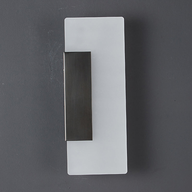 1-Light Rectangle Wall Lamp Modern Metal Sconce Light Fixture