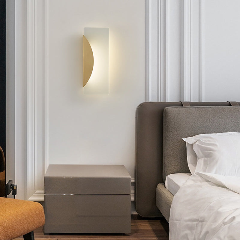 1-Light Rectangle Wall Lamp Modern Metal Sconce Light Fixture