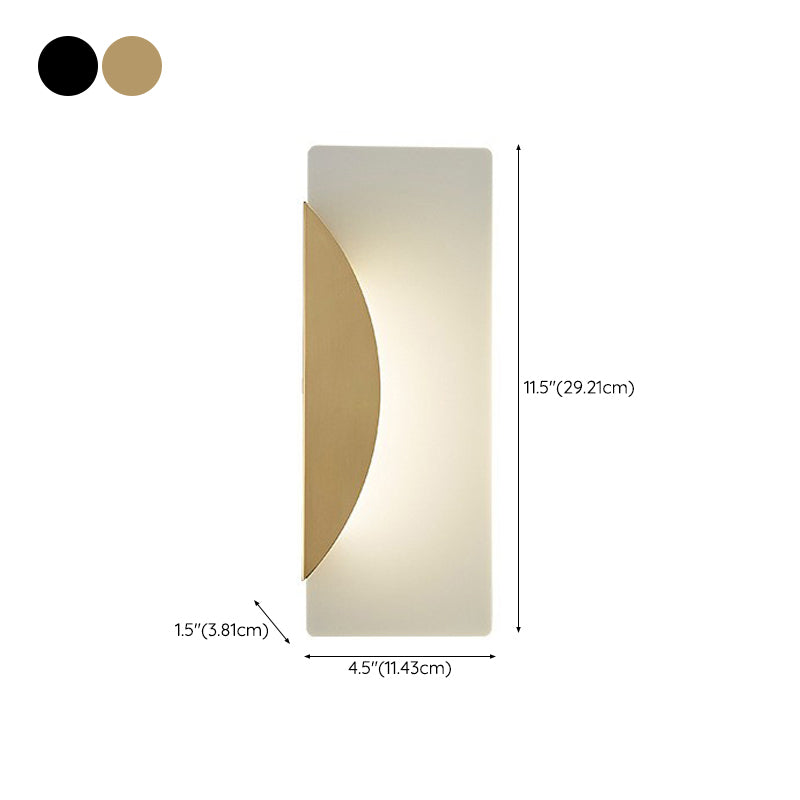 1-Light Rectangle Wall Lamp Modern Metal Sconce Light Fixture