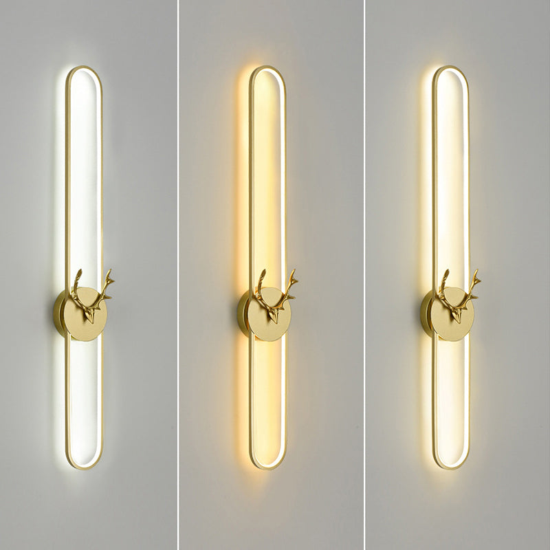 1-Light Linear Sconce Light Fixture Modern Metal Wall Light for Bedroom