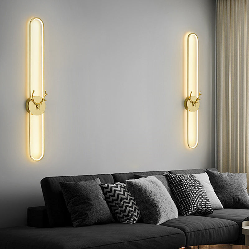 1-Light Linear Sconce Light Fixture Modern Metal Wall Light for Bedroom
