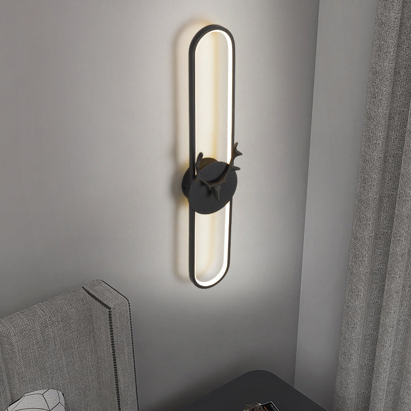 1-Light Linear Sconce Light Fixture Modern Metal Wall Light for Bedroom