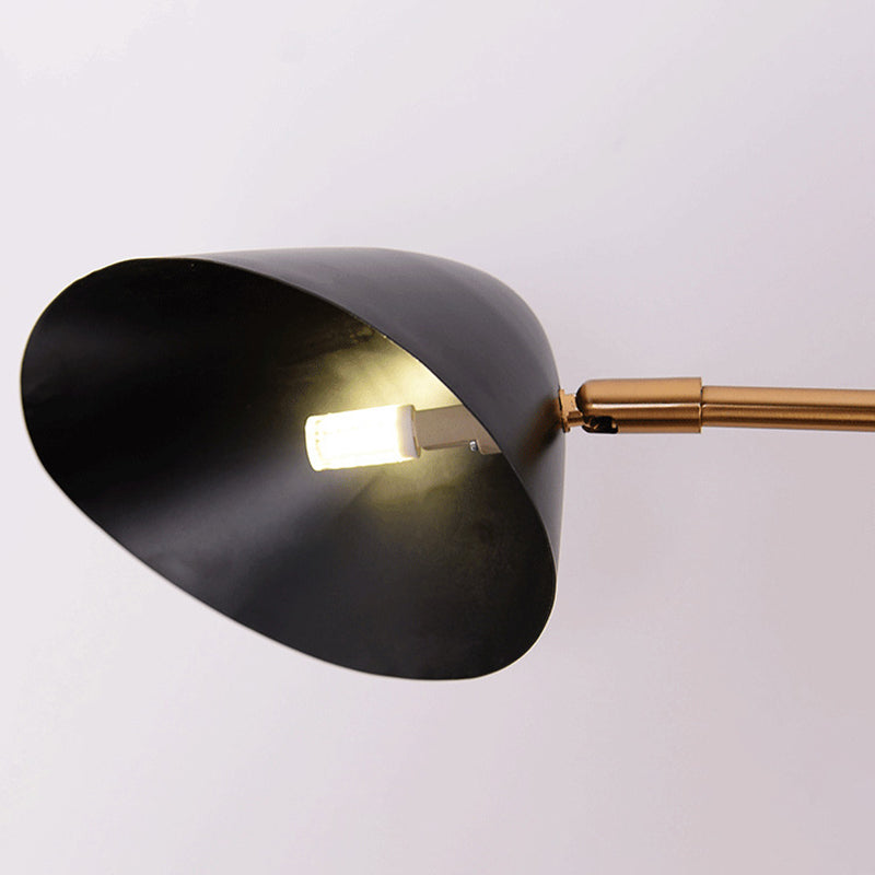 Modern Wall Sconce Geometric Shape Wall Light with Metal Shade for Bedroom in Black