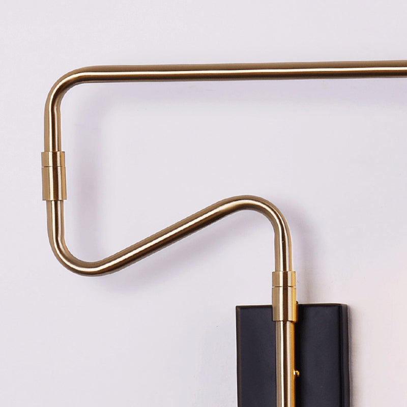 Modern Wall Sconce Geometric Shape Wall Light with Metal Shade for Bedroom in Black