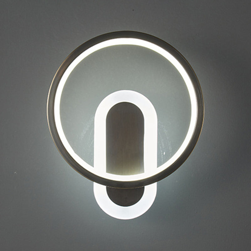 2-Light Round Wall Sconce Light Modern Metal Wall Sconce Lighting
