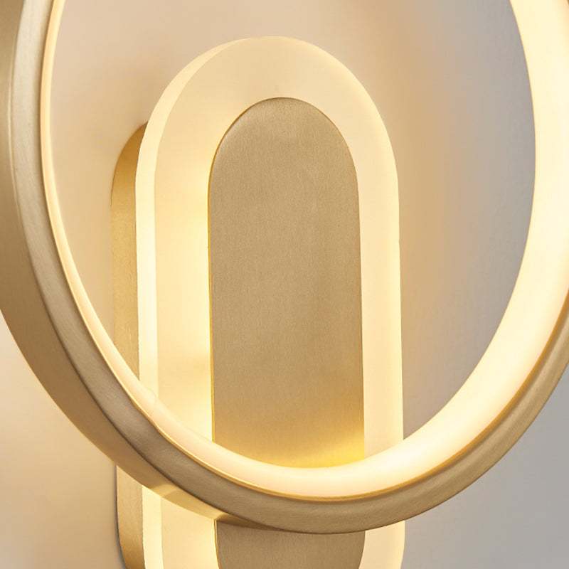 2-Light Round Wall Sconce Light Modern Metal Wall Sconce Lighting