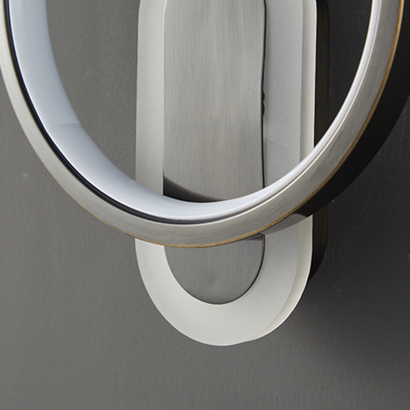 2-Light Round Wall Sconce Light Modern Metal Wall Sconce Lighting