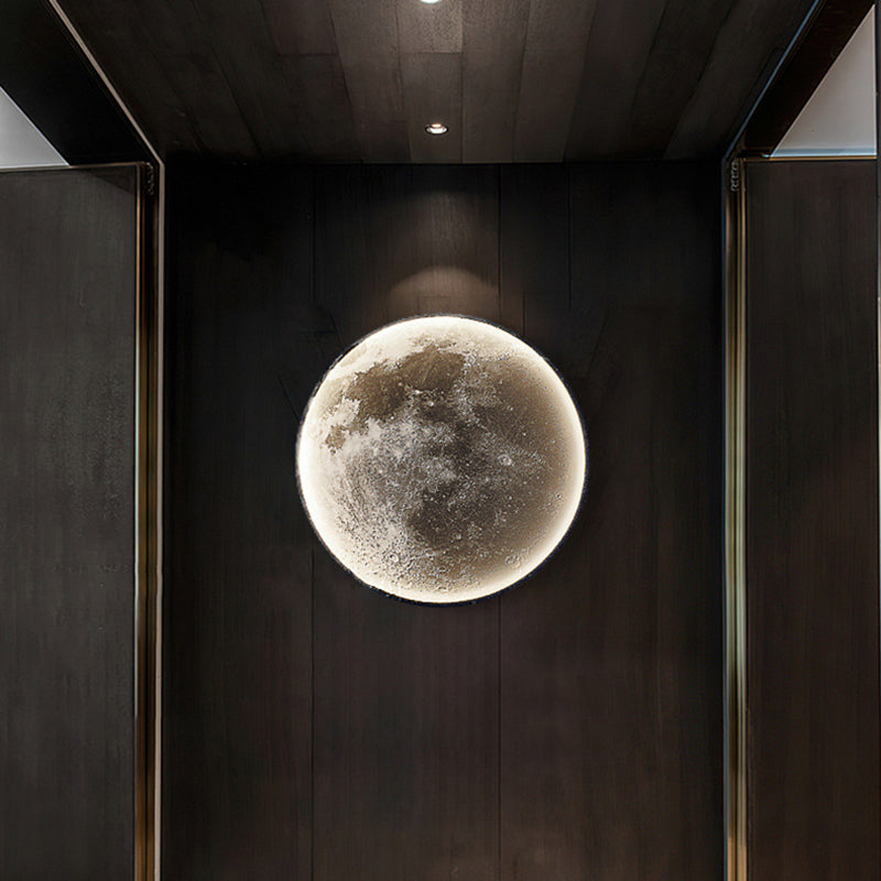 LED Modern Metal Wall Sconce Circle Shape Wall Light with Acrylic Shade for Bedroom