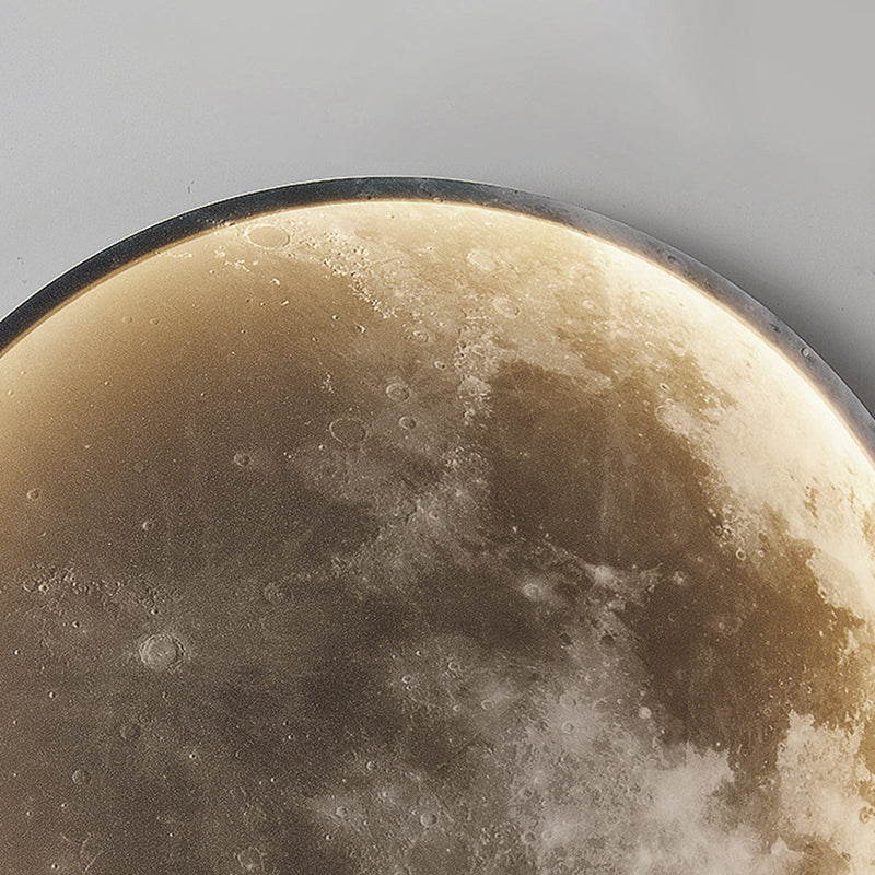 LED Modern Metal Wall Sconce Circle Shape Wall Light with Acrylic Shade for Bedroom