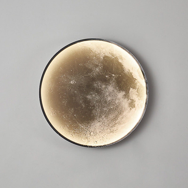 LED Modern Metal Wall Sconce Circle Shape Wall Light with Acrylic Shade for Bedroom