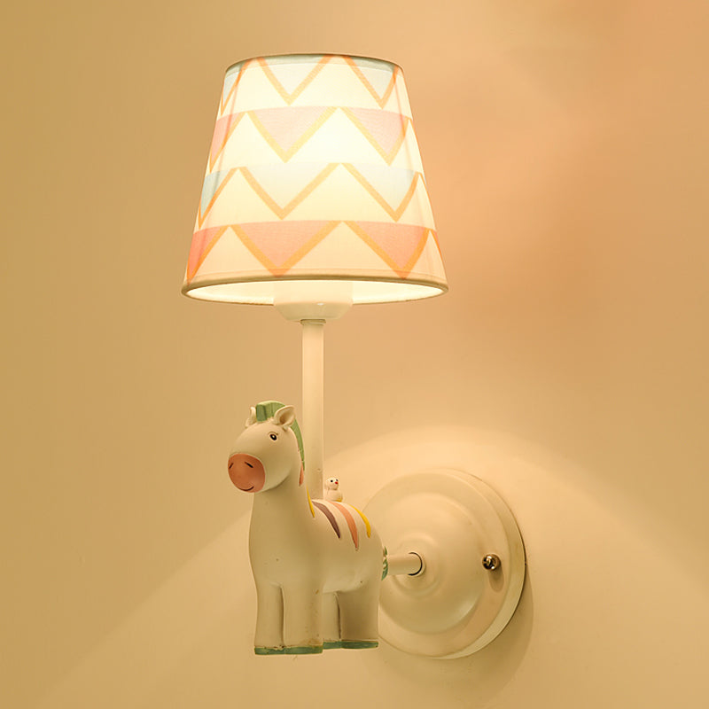 Nordic Style Wall Light Fabric Shade Wall Lamp for Children's Room (Included Doll)