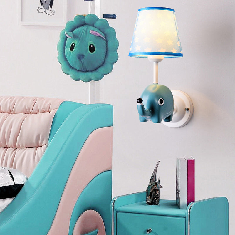Nordic Style Wall Light Fabric Shade Wall Lamp for Children's Room (Included Doll)