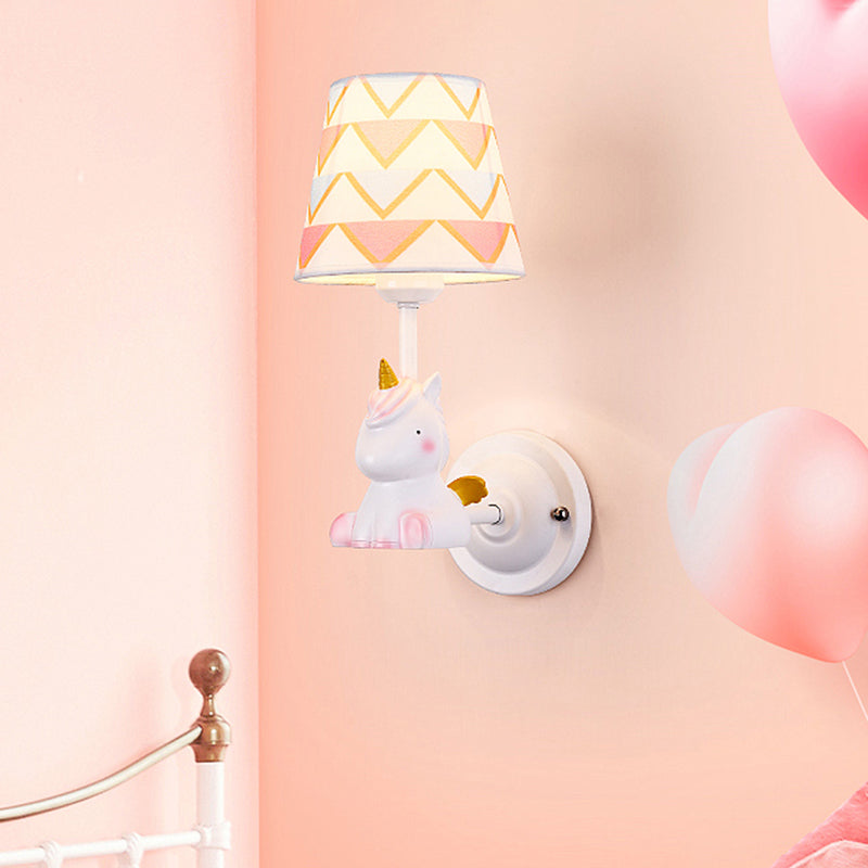 Nordic Style Wall Light Fabric Shade Wall Lamp for Children's Room (Included Doll)