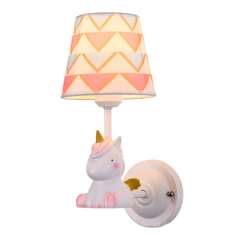 Nordic Style Wall Light Fabric Shade Wall Lamp for Children's Room (Included Doll)