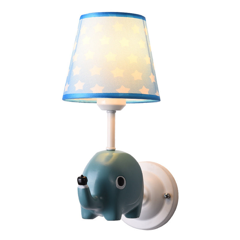 Nordic Style Wall Light Fabric Shade Wall Lamp for Children's Room (Included Doll)