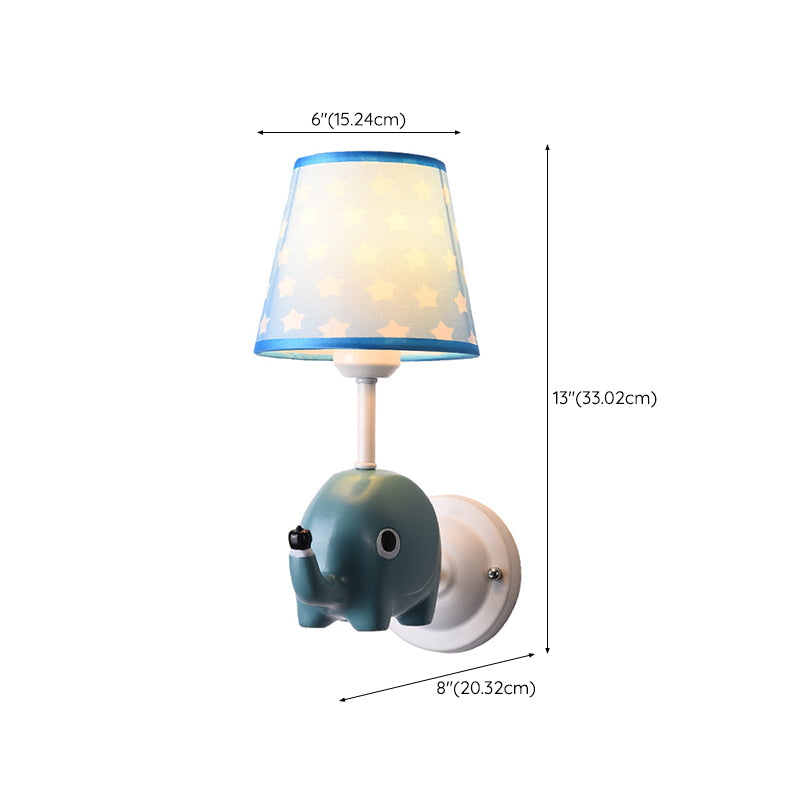 Nordic Style Wall Light Fabric Shade Wall Lamp for Children's Room (Included Doll)