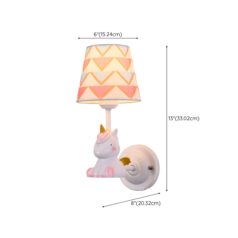 Nordic Style Wall Light Fabric Shade Wall Lamp for Children's Room (Included Doll)