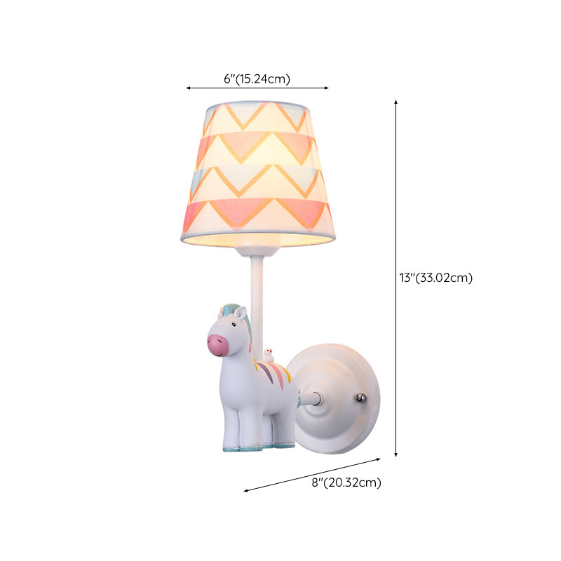 Nordic Style Wall Light Fabric Shade Wall Lamp for Children's Room (Included Doll)