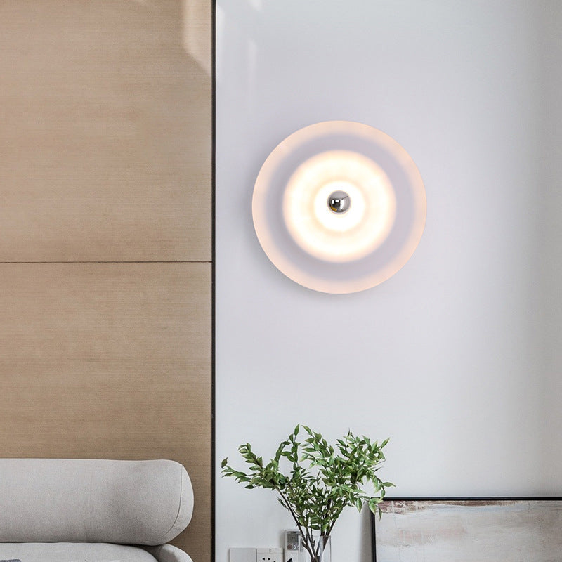 Modern Wall Sconce Ripple Shape Wall Light with Metal Shade for Bedroom