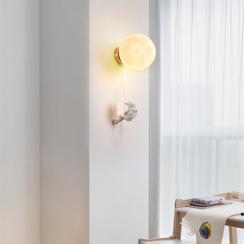 Cartoon Style Wall Light Ball Shape Wall Lamp for Children's Room (Included Doll)