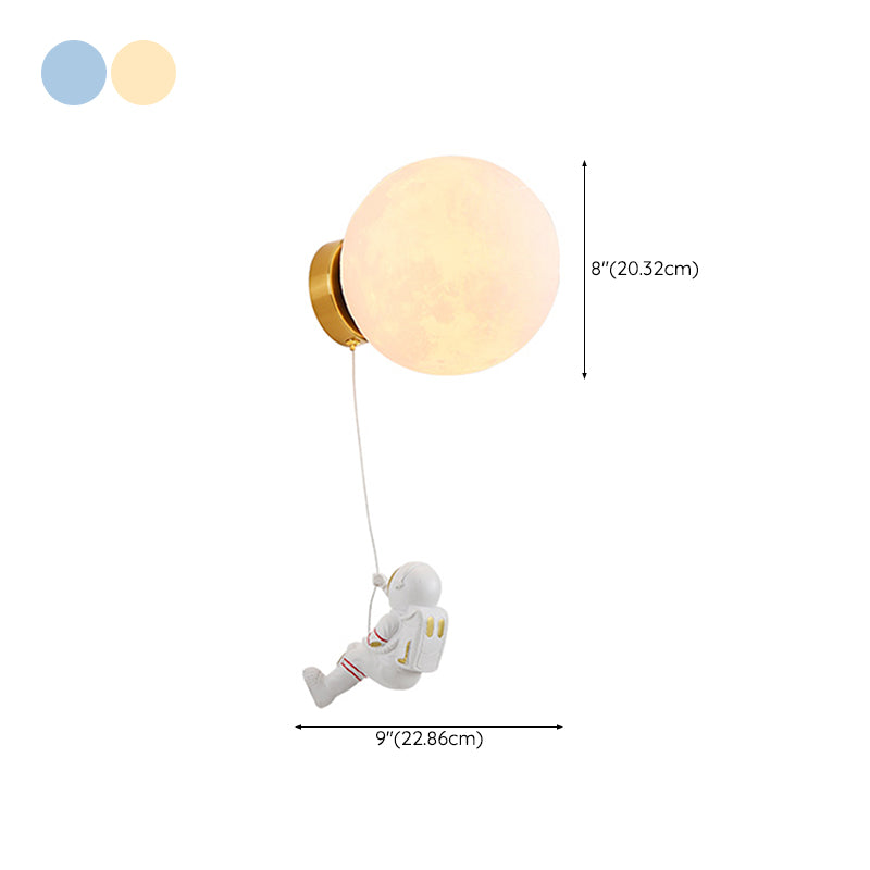 Cartoon Style Wall Light Ball Shape Wall Lamp for Children's Room (Included Doll)