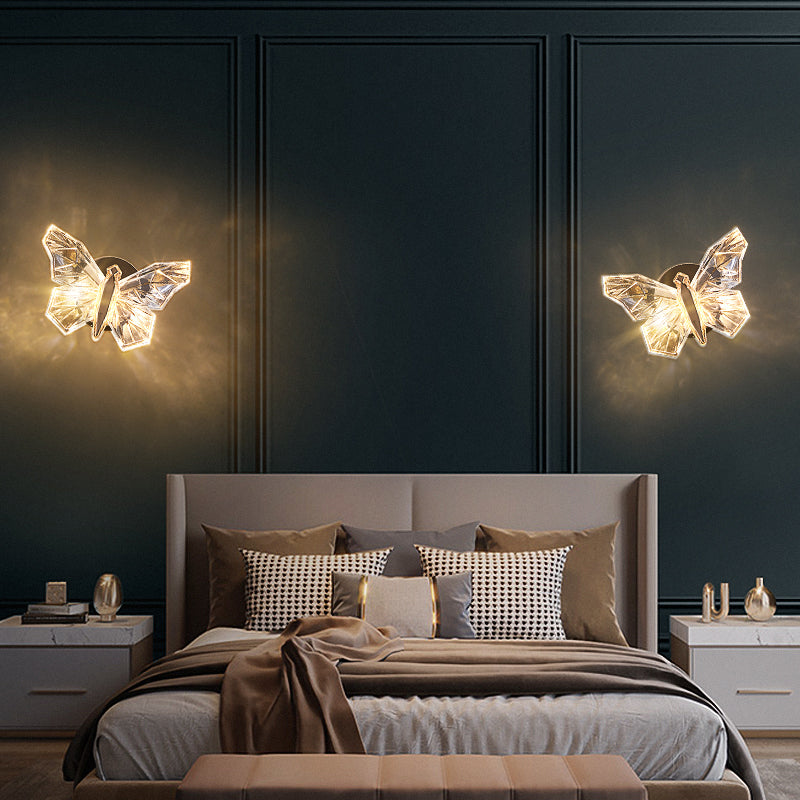 Nordic Style Metal Wall Light Butterfly Shape Wall Lamp for Children's Room