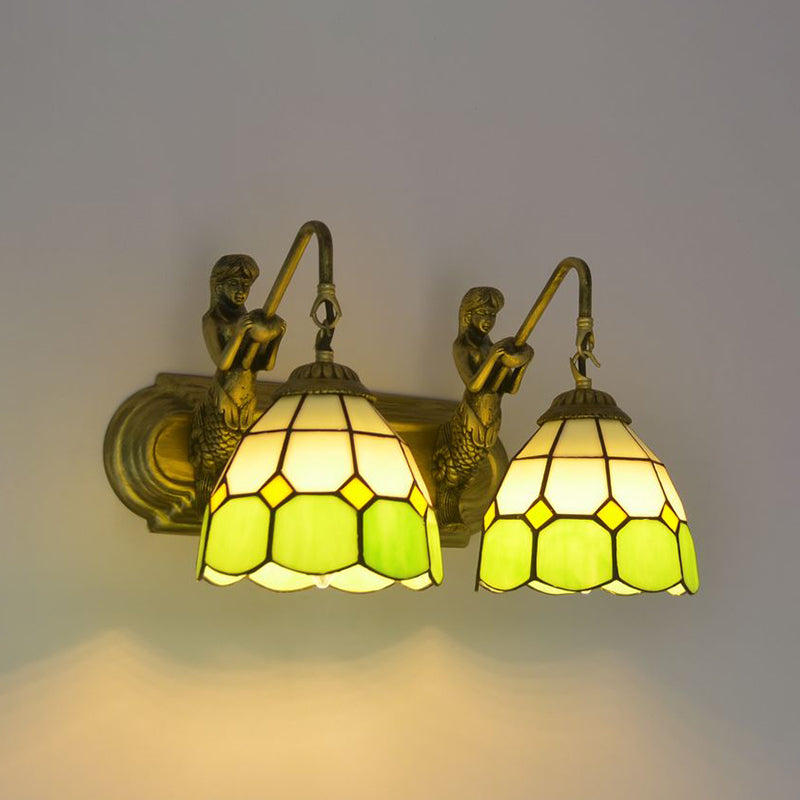 Tiffany Glass Vanity Light Colorful Wall Light Sconce for Washroom