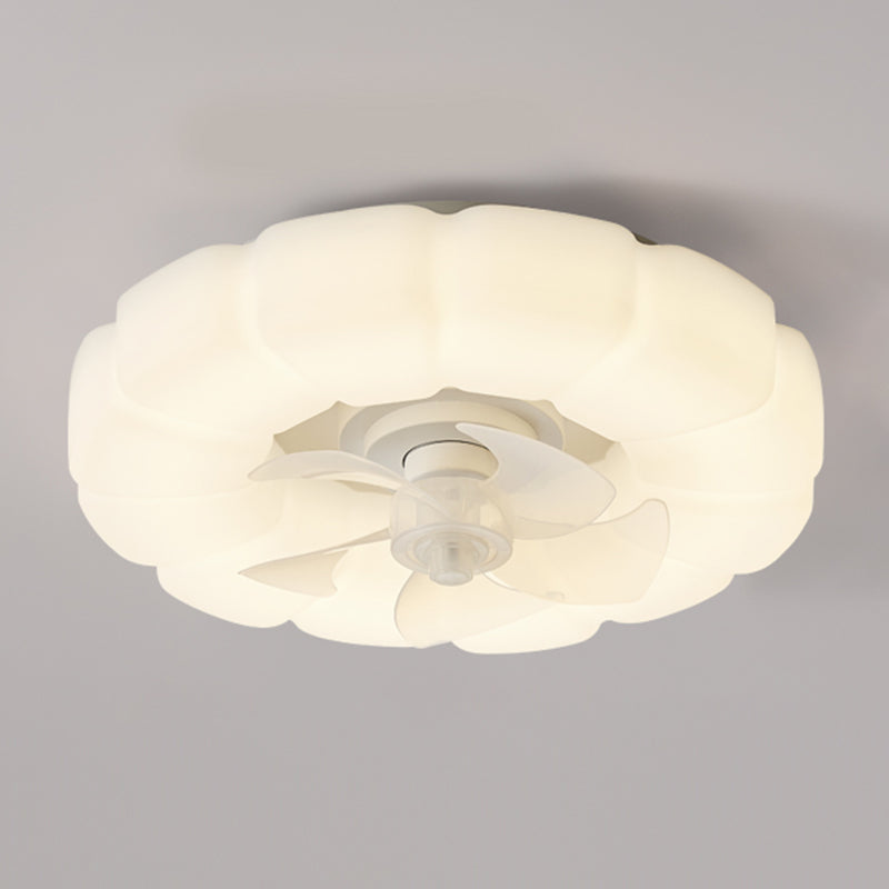 Nordic Style Ceiling Fan Lamp Circle Shape Ceiling Fan Light for Bedroom