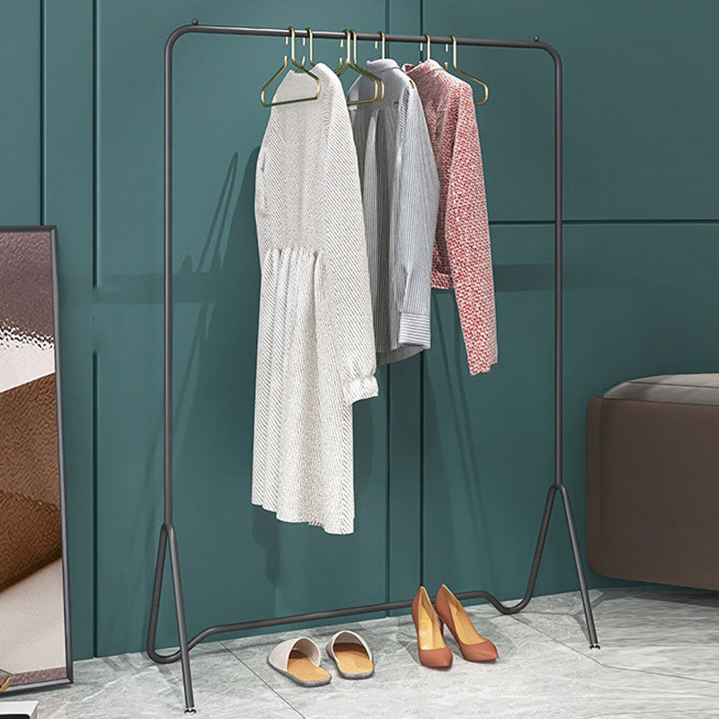 Modern Metal Hall Tree Hanging Rail and Lower Shelf Entryway Kit