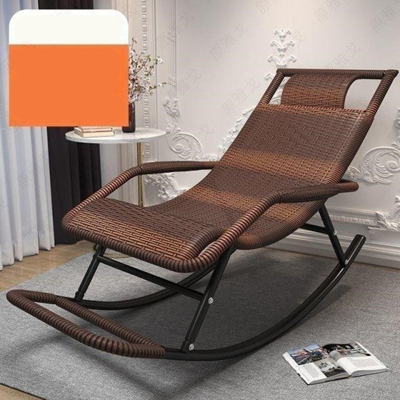 Contemporary Rocker Chair Wicker Reclining Rocking Accent Chair for Living Room