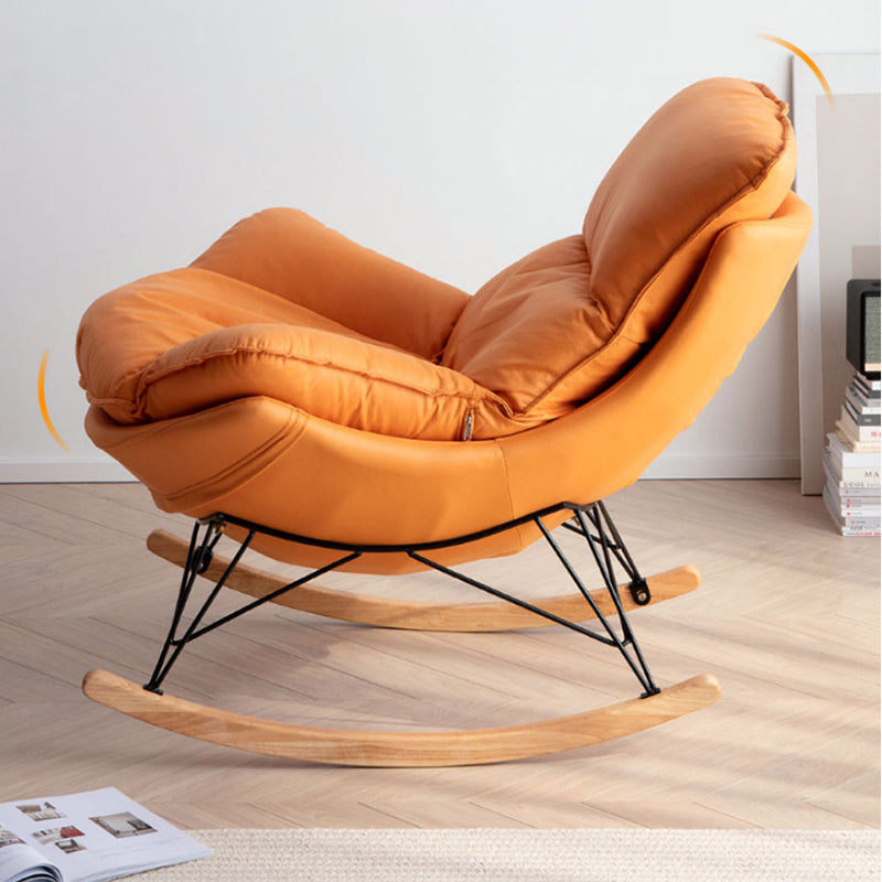 Modern Rocker Chair Upholstered with Dark legs Glider for Living Room
