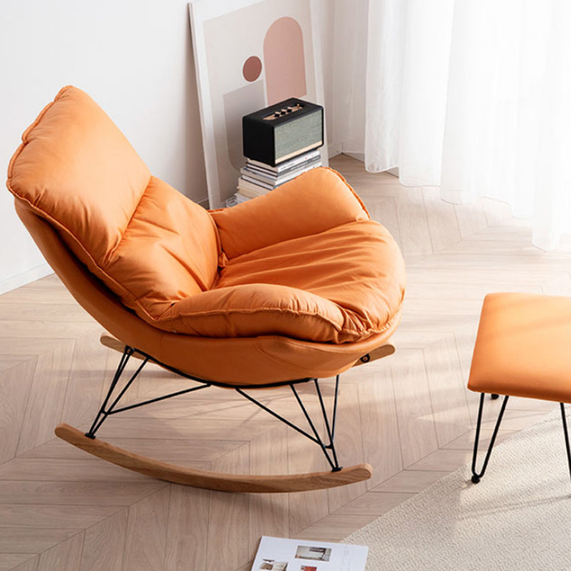 Modern Rocker Chair Upholstered with Dark legs Glider for Living Room