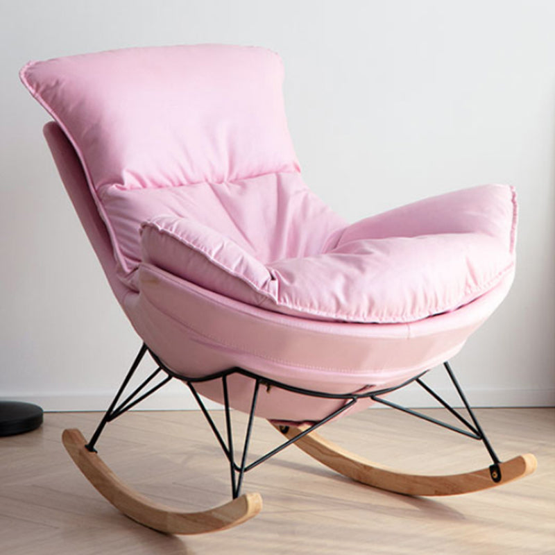Modern Rocker Chair Upholstered with Dark legs Glider for Living Room