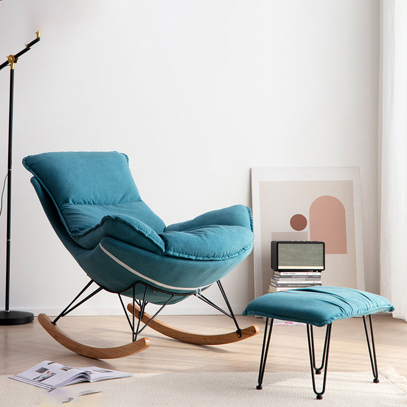 Modern Rocker Chair Upholstered with Dark legs Glider for Living Room