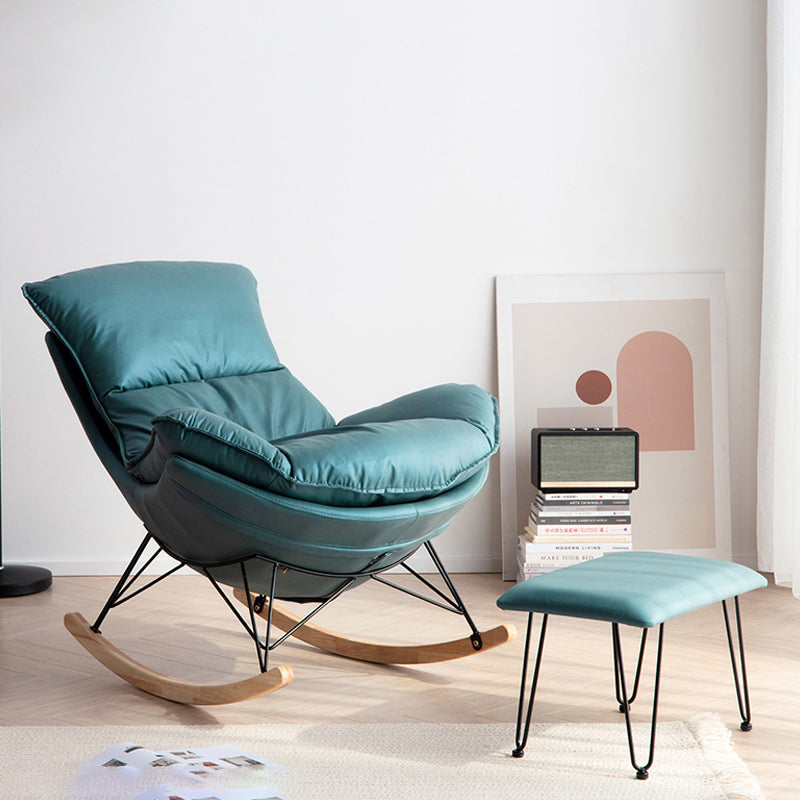 Modern Rocker Chair Upholstered with Dark legs Glider for Living Room
