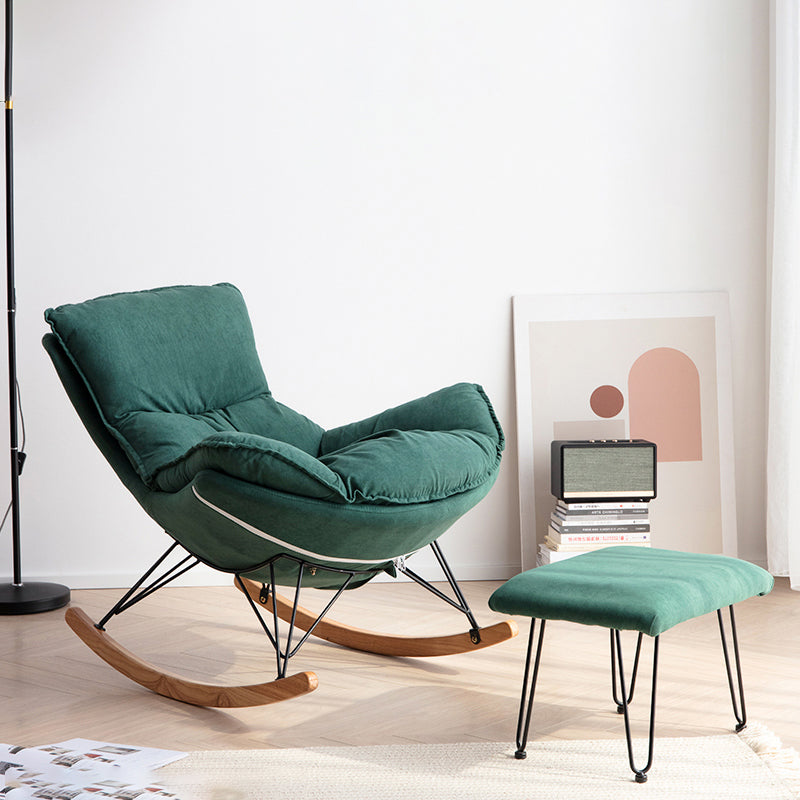 Modern Rocker Chair Upholstered with Dark legs Glider for Living Room