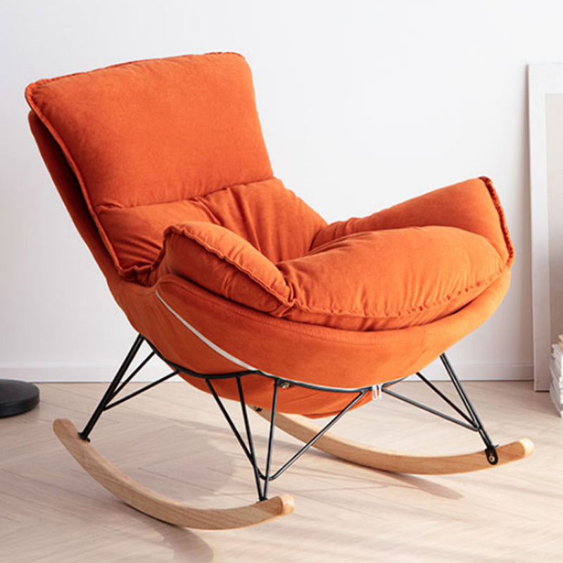 Modern Rocker Chair Upholstered with Dark legs Glider for Living Room