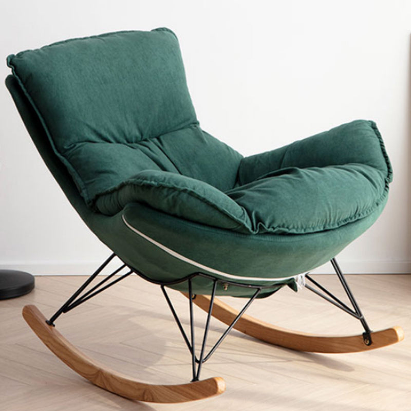 Modern Rocker Chair Upholstered with Dark legs Glider for Living Room