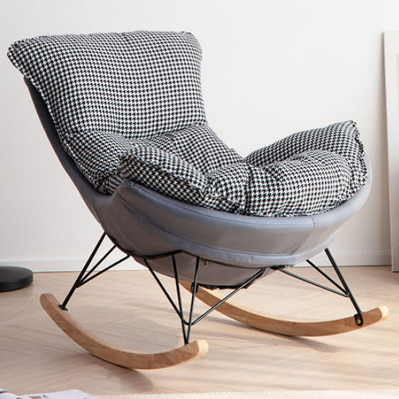 Modern Rocker Chair Upholstered with Dark legs Glider for Living Room