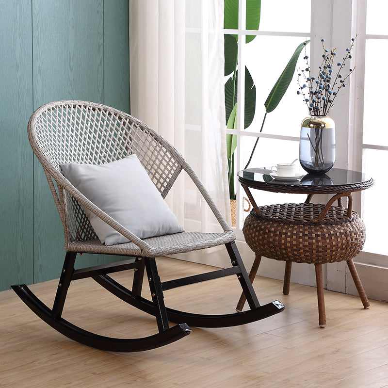 Rattan Rocking Chair Woven Rope Rocker Chair for Drawing Room