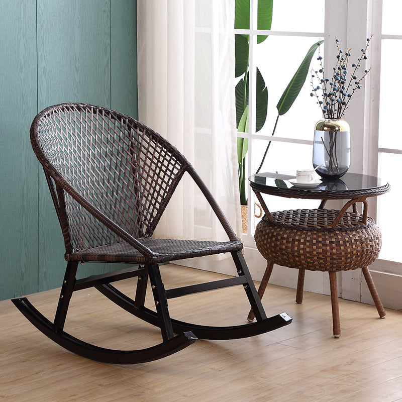 Rattan Rocking Chair Woven Rope Rocker Chair for Drawing Room