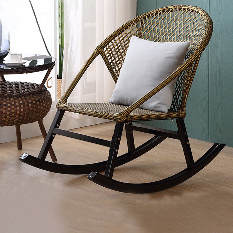 Rattan Rocking Chair Woven Rope Rocker Chair for Drawing Room