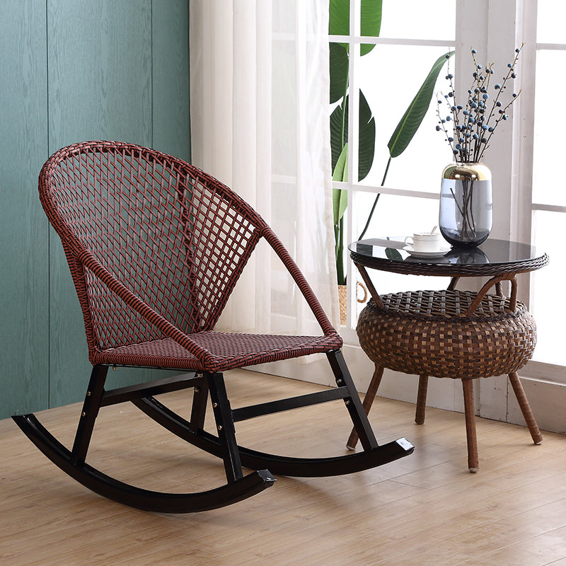 Rattan Rocking Chair Woven Rope Rocker Chair for Drawing Room