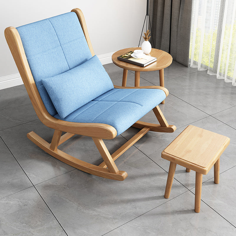 Modern Removable Cushions Rocking Chair Wood Rocker Chair with Pillow