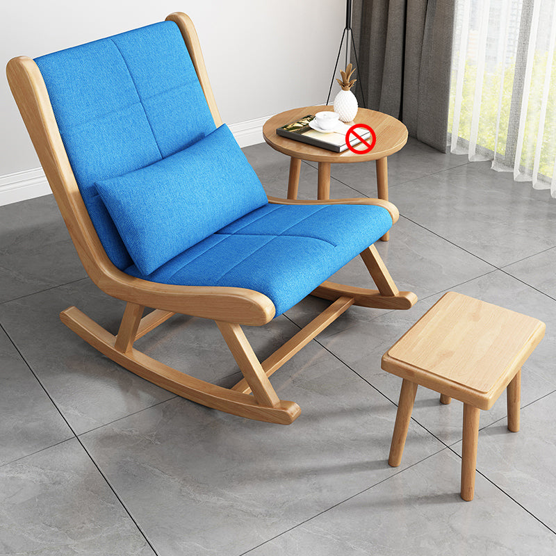 Modern Removable Cushions Rocking Chair Wood Rocker Chair with Pillow