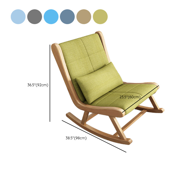Modern Removable Cushions Rocking Chair Wood Rocker Chair with Pillow