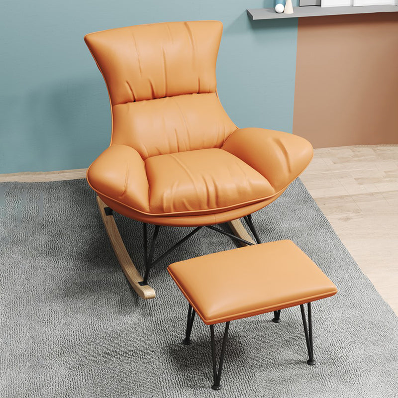 Modern Cushions Rocker Chair Metal Frame Dirt Resistant Spindle Rocker Chair