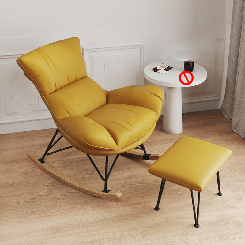 Modern Cushions Rocker Chair Metal Frame Dirt Resistant Spindle Rocker Chair