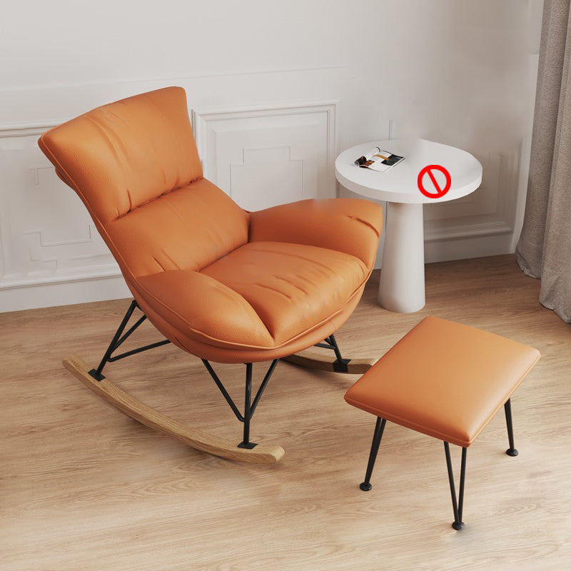 Modern Cushions Rocker Chair Metal Frame Dirt Resistant Spindle Rocker Chair